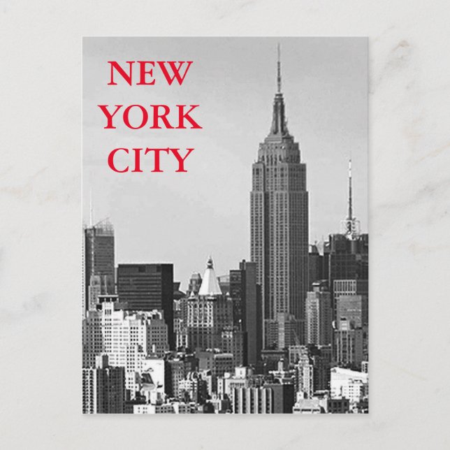 Black & White New York City Panorama Postcard (Front)