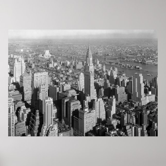 Black White New York City Panorama Poster (Devant)