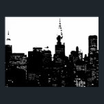 Black & White New York City Pop Art Poster<br><div class="desc">New York City Midtown Old Style Image - Vintage New York Artworks</div>