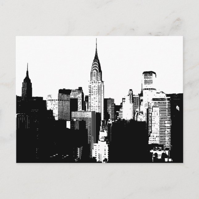 Black & White New York City Postcard (Front)