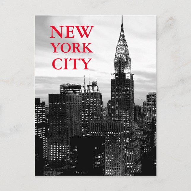 Black & White New York City Postcard (Front)