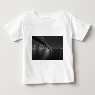 Black White New York City Skyline Baby T-Shirt