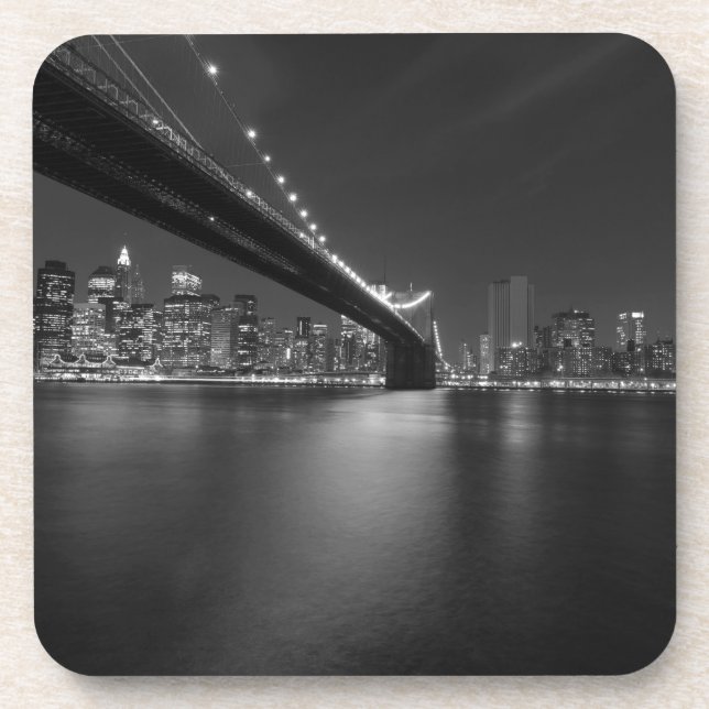 Black White New York City Skyline Coaster (Front)