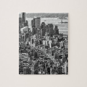 Black White New York City Skyline Jigsaw Puzzle
