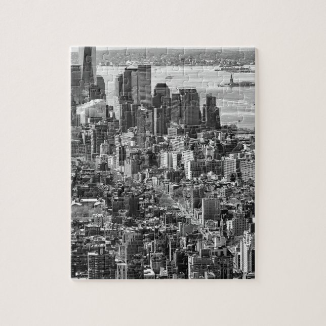 Black White New York City Skyline Jigsaw Puzzle (Vertical)