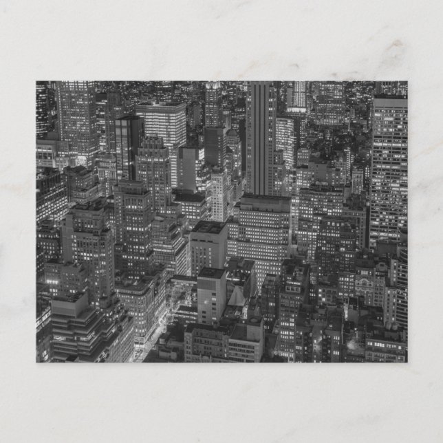 Black White New York City Skyline Postcard (Front)