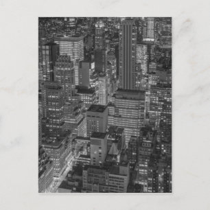 Black White New York City Skyline Postcard