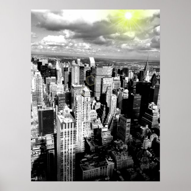 Black & White New York City Skyline Poster (Front)