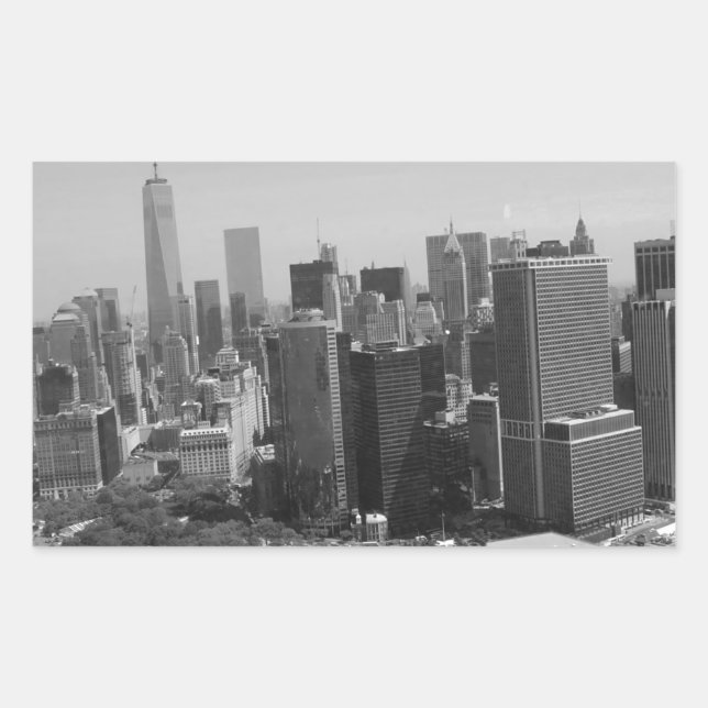 Black White New York City Skyline Sticker (Front)