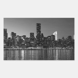 Black White New York City Skyscapers Silhouette Sticker