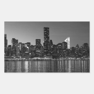 Black White New York City Skyscapers Silhouette Sticker