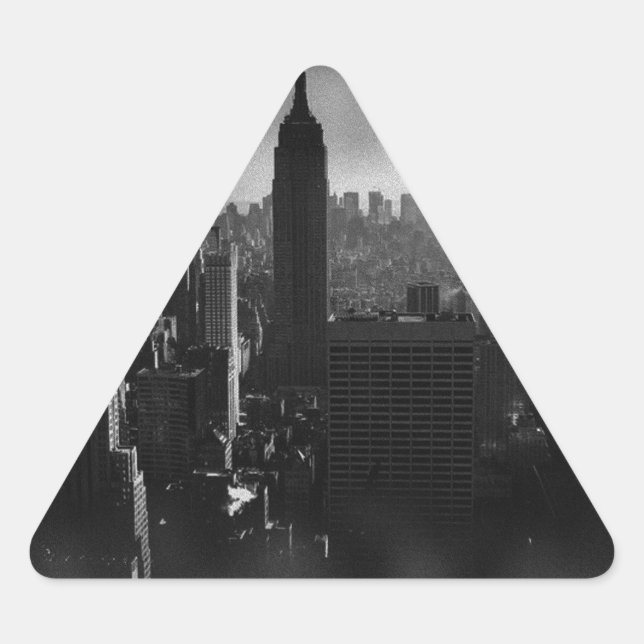 Black & White New York City Triangle Sticker (Front)