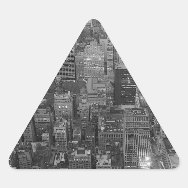 Black & White New York City Triangle Sticker (Front)