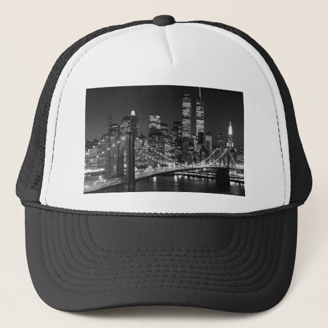 Black & White New York City Trucker Hat (Front)
