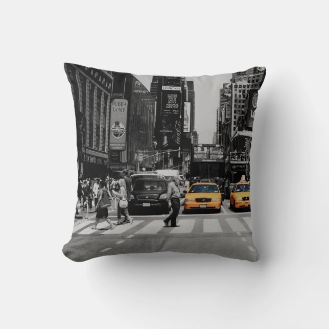 black & white new york cushion taxi cab yellow (Front)