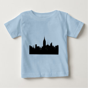 Black White New York Silhouette Baby T-Shirt
