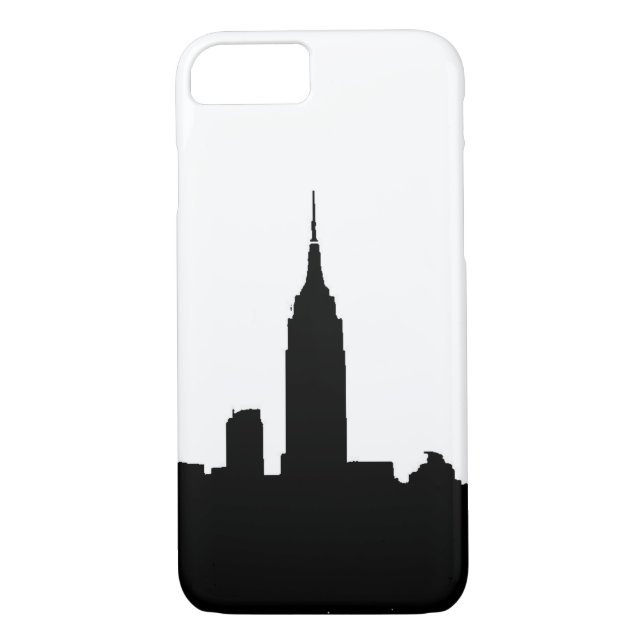 Black White New York Silhouette iPhone 7 Case (Back)