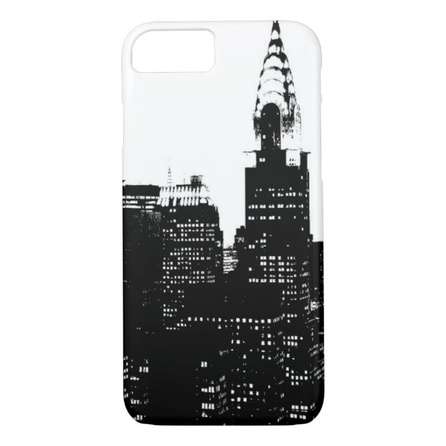 Black & White New York Silhouette iPhone 7 Case (Back)