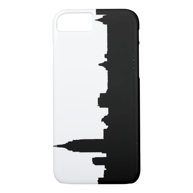 Black White New York Silhouette iPhone 7 Case (Back)