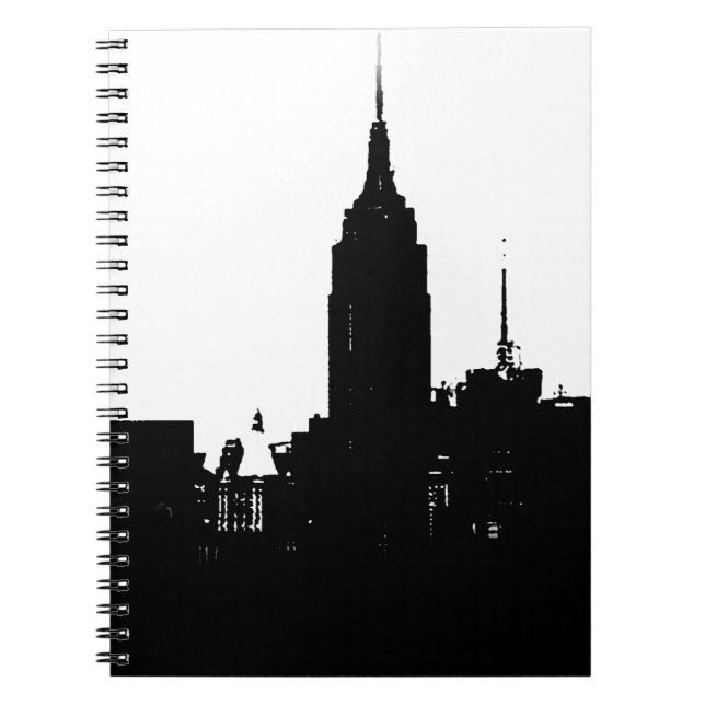 Black White New York Silhouette Notebook (Front)