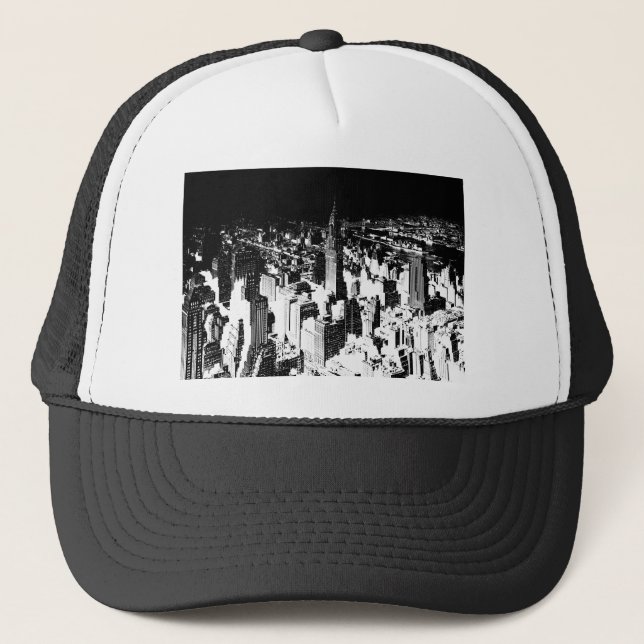 Black & White New York Trucker Hat (Front)