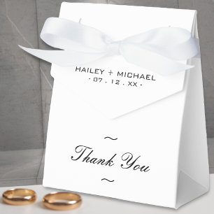 Black & White Newlywed Thank You Wedding Favor Box