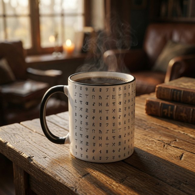 Black & White Nordic Rune Ceramic Mug (Creator Uploaded)