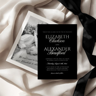 Black & White Old Money Wedding Invitation