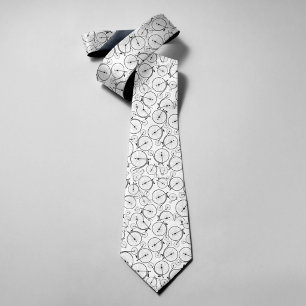 Black & White Old Vintage Classic Bicycle Pattern Tie