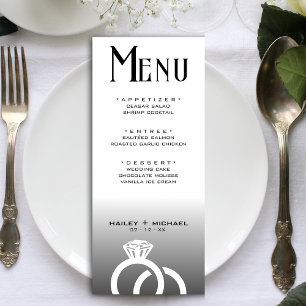 Black & White Ombre Wedding Ring Reception Menu