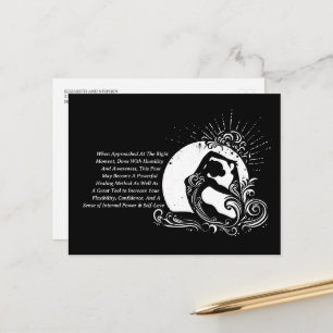 Black White One-legged King Pigeon Yoga Pose Logo Postcard