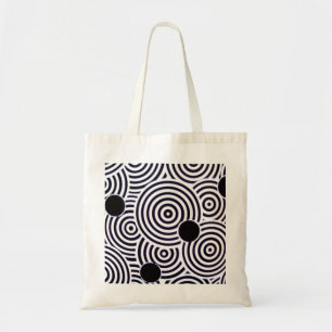 Black & White Op Art Circles Budget Bag
