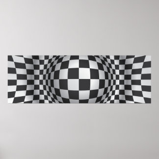 Black white op art optical illusion print/poster poster