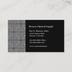 Black White Optical Illusion Business Card