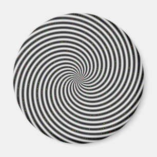 Black & White Optical Illusion Spiral Magnet
