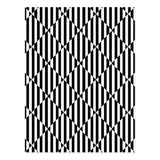 Black white optical illusions bent lines diamonds postcard