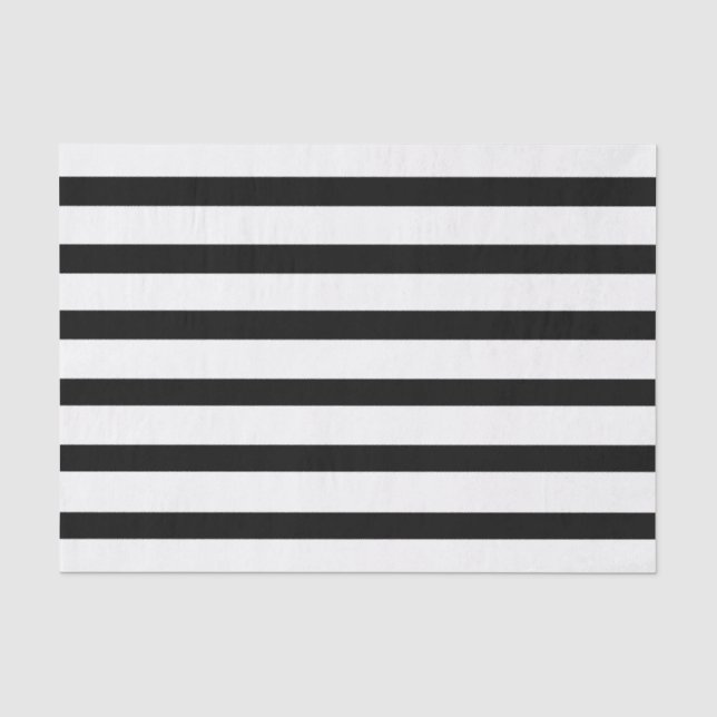 Black & White or Black & Customizable Colour Strip Tissue Paper (Front)