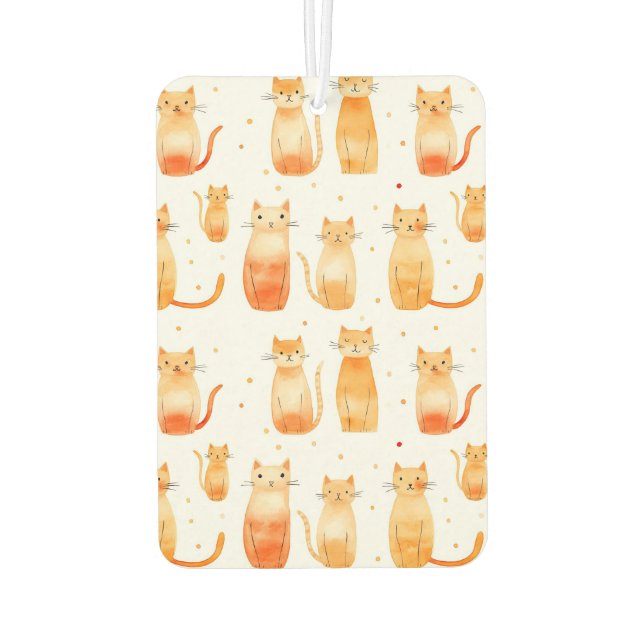 Black White Orange Cats Air Freshener (Back)