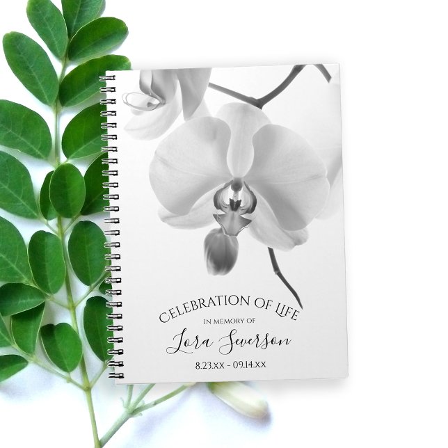 Black White Orchids Celebration of Life Livre d'or (Créateur téléchargé)