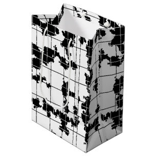 Black White Organic Abstract Art Design  Medium Gift Bag