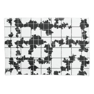 Black White Organic Abstract Art Design  Pillowcase