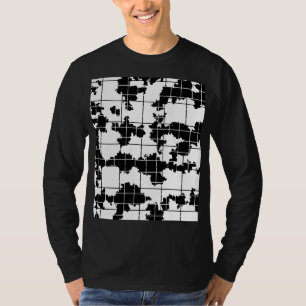 Black White Organic Abstract Art Design T-Shirt
