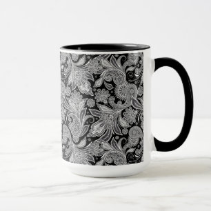 Black & White Ornate Paisley 2 Mug