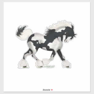 Black & White Overo Gypsy Vanner Horse Pony