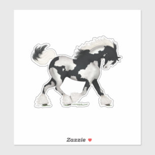 Black & White Overo Gypsy Vanner Horse Pony