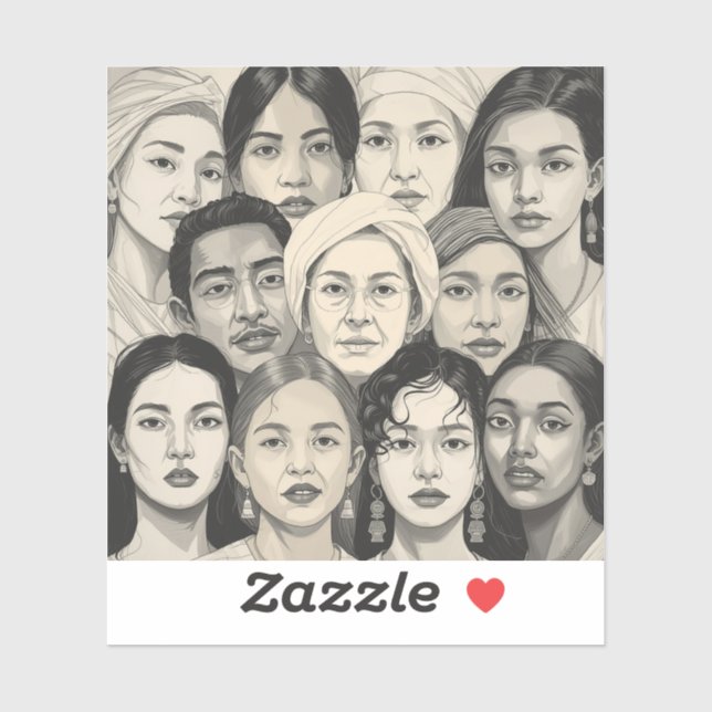 Black & White Paintings Celebrating Diversity  (Sheet)