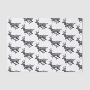 Black & White Paisley Deer Tissue Paper
