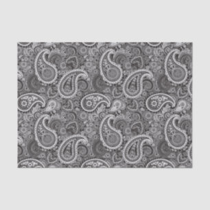 Black White Paisley Elegant Pattern Tissue Paper