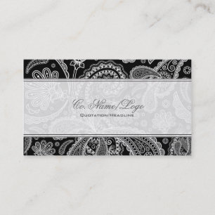 Black & White Paisley Pattern Business Card