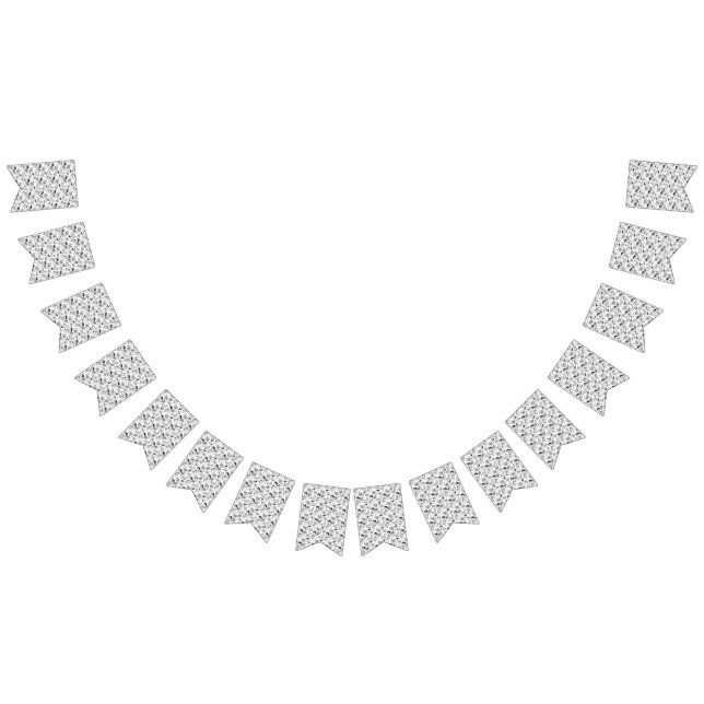 Black & White Paisley Pattern –Elegant Textile Art Bunting Flags (All)